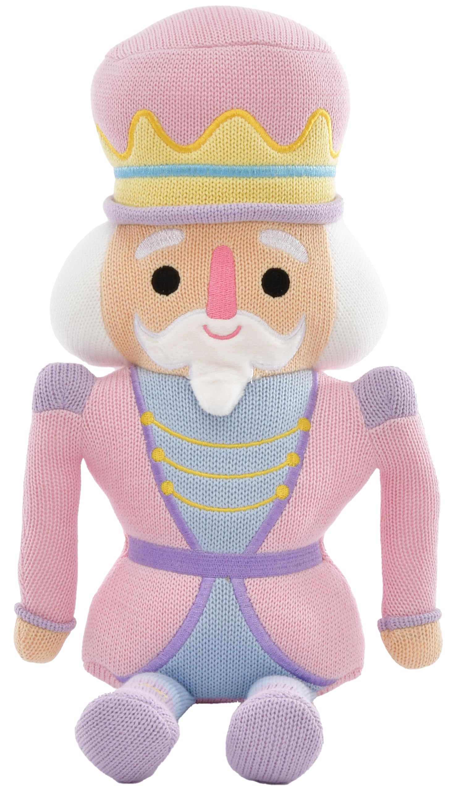 iscream Soft Sweater Knit 18.5" Nutcracker Embroidered Accent Holiday Pillow