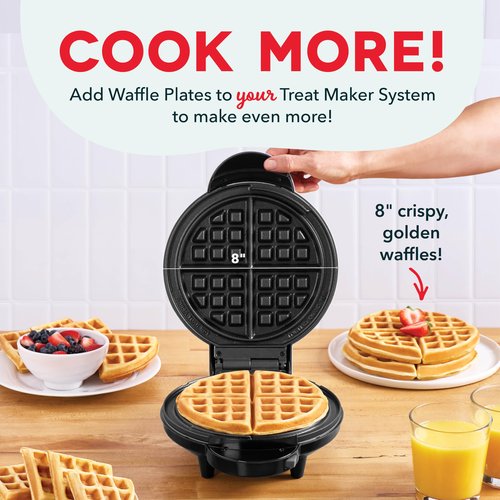 DASH Removable Waffle Plates (Removable 8" Waffle Plate 2 Pack for the MultiMaker® Treat Maker System)