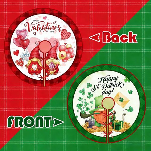 48 Inch St. Patrick's Day Tree Skirt Reversible Valentine's Day Decorations Double Sided Print Hearts Shamrock Mat for Home Holiday Party Decoration