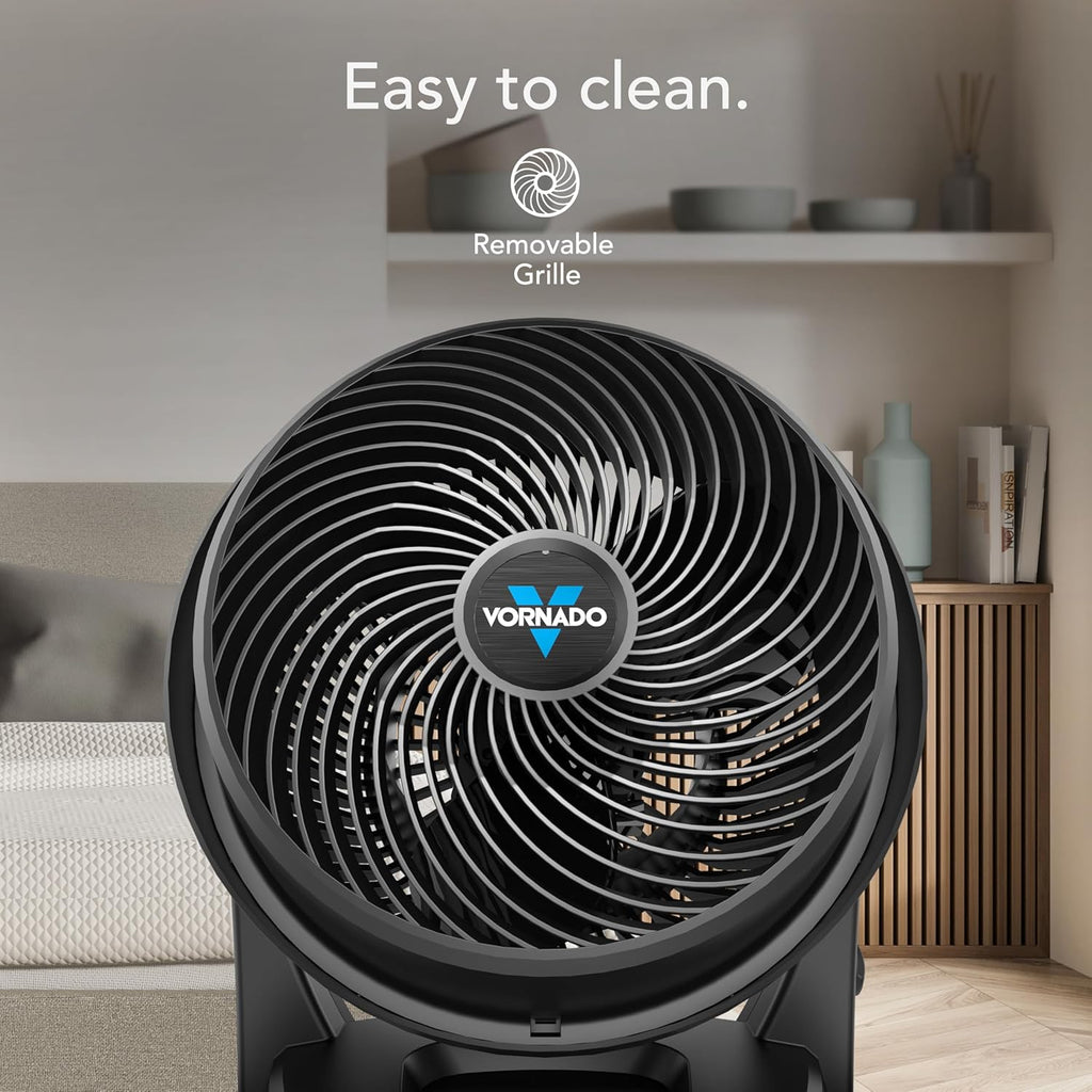 Vornado 630 Mid-Size Air Circulator - 3-Speed Quiet Floor Fan for Home & Office | Adjustable Tilt, 9-Inch, Black