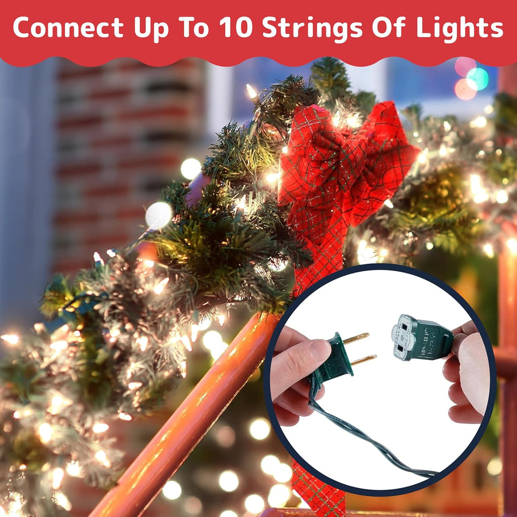 PREXTEX 50 Count Clear Christmas Tree Lights - Warm White 10 ft String Lights for Indoor/Outdoor Decor