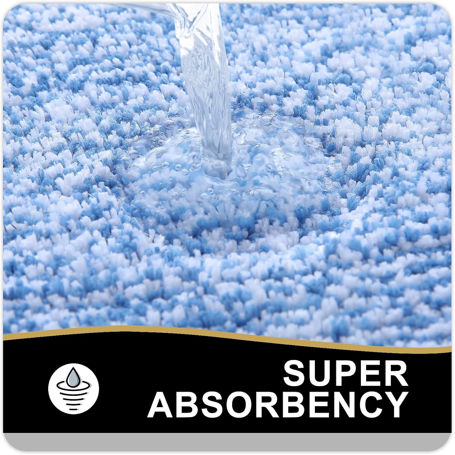 OLANLY Bathroom Rugs - Extra Soft Microfiber Bath Mat | Non-Slip, Machine Washable, Quick Dry (24x16, Blue)