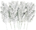 Kesywale Frosted Artificial Pine Needles - 10PCS 10.6" Snowy Pine Picks for Christmas Tree Decor