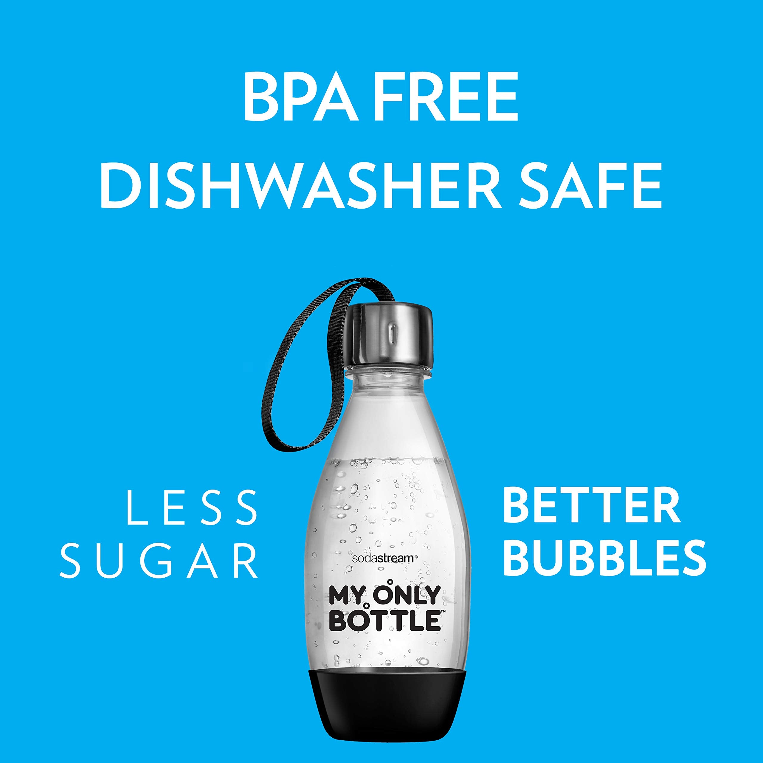 sodastream 0.5 Liter My Only Bottle Black, 1 Count (Pack of 4)