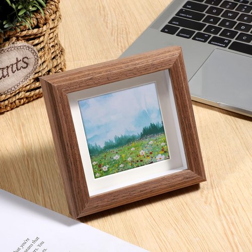 Alrhso 4x4 Shadow Box Picture Frame Small Shadow Box Frame Display Case Picture Frames Made of Solid Wood to Hang Memory Sports Memorabilia, Medals, Wedding, Pins, Awards, Tickets and Photos
