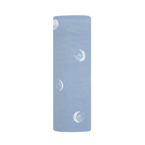 aden + anais Comfort Knit Baby Swaddle Blanket for Newborn Girl and Boy, Super Soft Cotton with Spandex, Versatile Stroller Cover, Burp Cloth, Nursing Shield, 47 x 47 Inch, Blue Moon