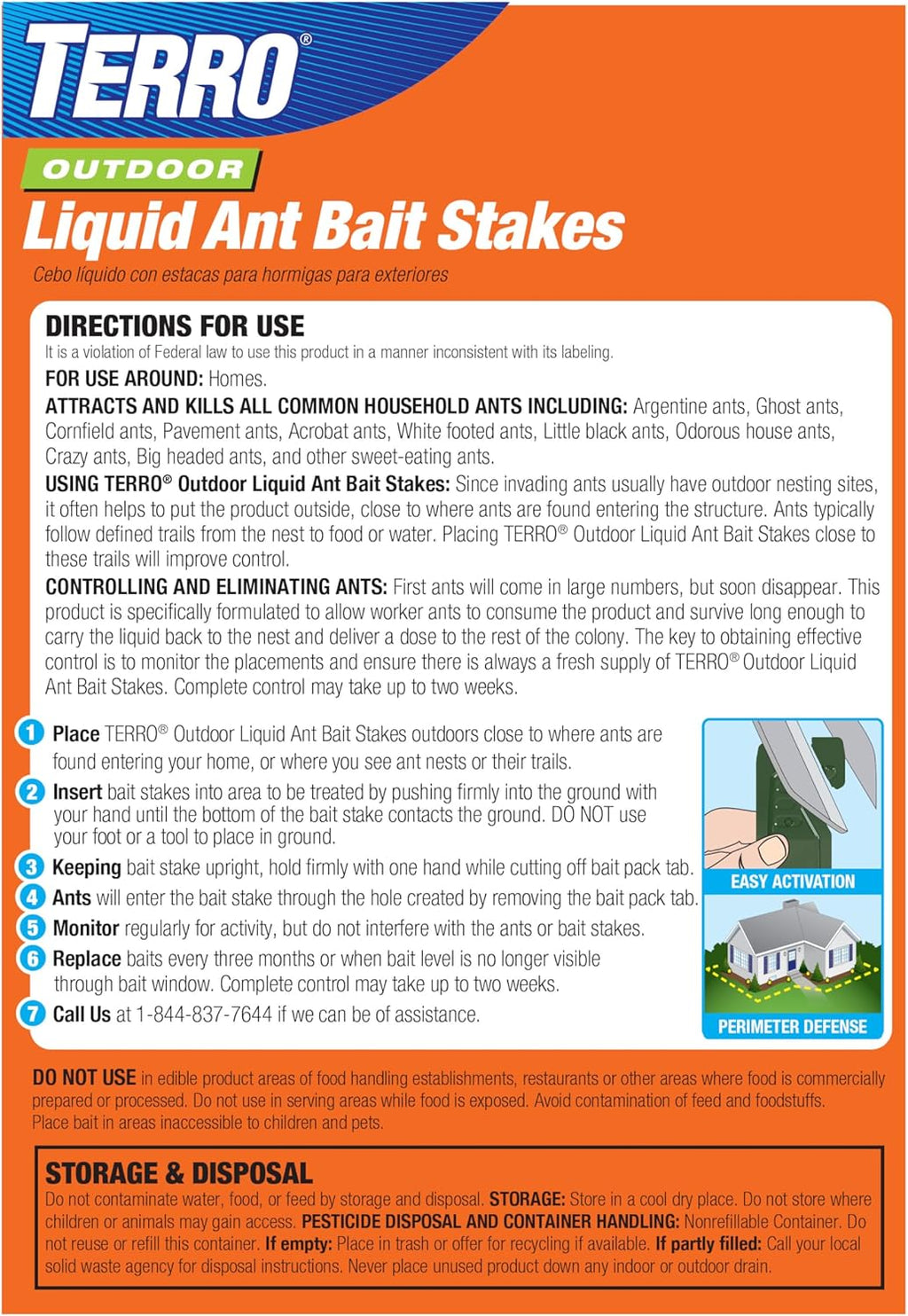 TERRO Liquid Ant Baits - T1813B - Outdoor Ready-to-Use Terro Ant Traps, Kills Household Ants, 12 Stakes
