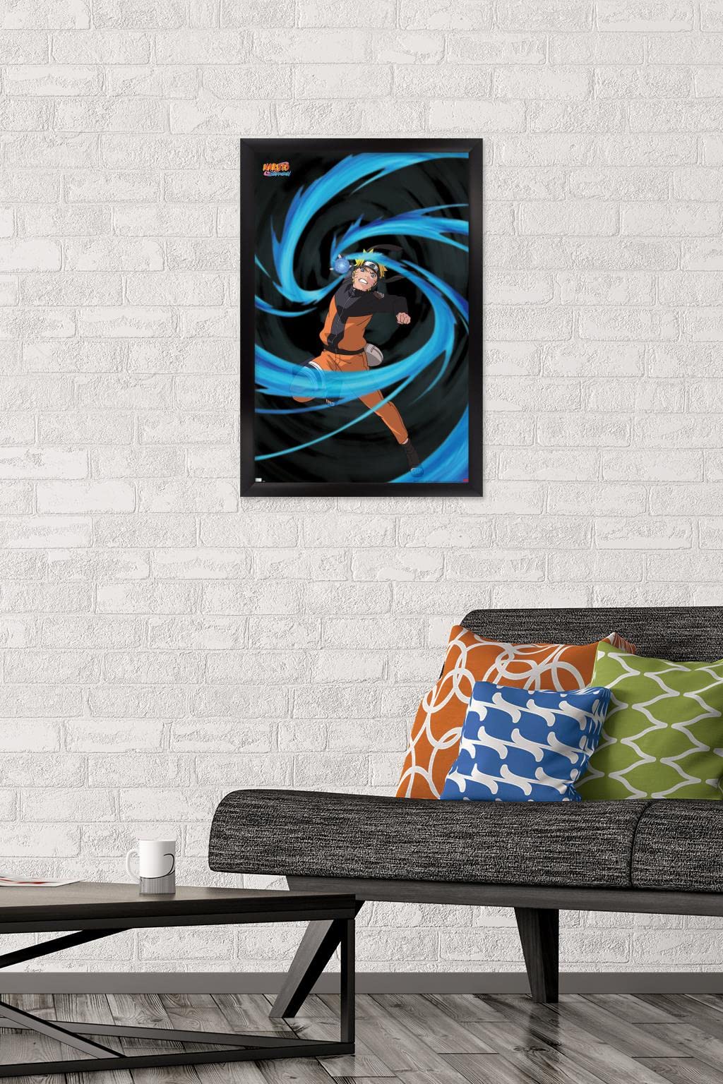 Naruto Shippuden - Naruto Uzumaki Wall Poster, 22.4L" x 14.7W", Black Framed Version