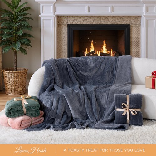 LunaHush Full Size Electric Blanket Heated, Double-Sided Flannel＆Sherpa Heated Blanket with 8 Heat Levels & 10 Hours Auto Off, Fast Heating Blankets Machine Washable with ETL & FCC Certified, Pink
