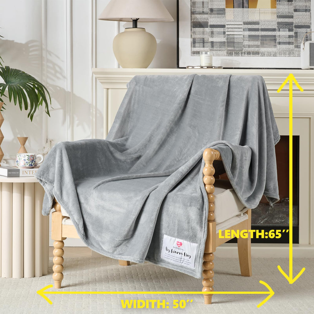 WECURATED Get Well Healing Blanket, Gray, 50"x65"