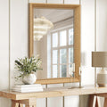 Besdomus 27" Round Bevelled Wall Mirror - Modern Black Metal Frame Mirror for Home Decor