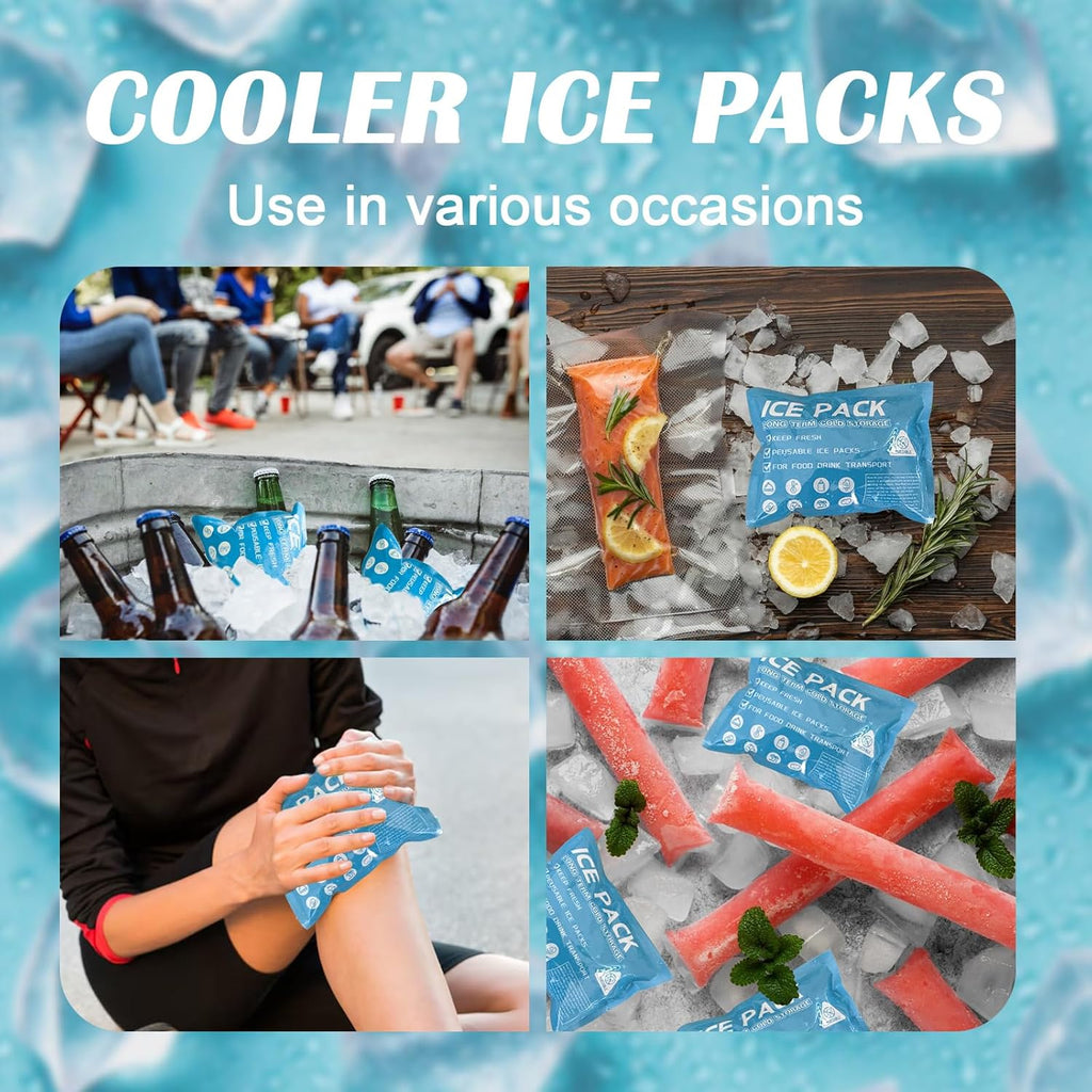 Skiennix Ice Packs for Coolers - Long-Lasting Reusable Gel Packs for Lunch Boxes & Camping