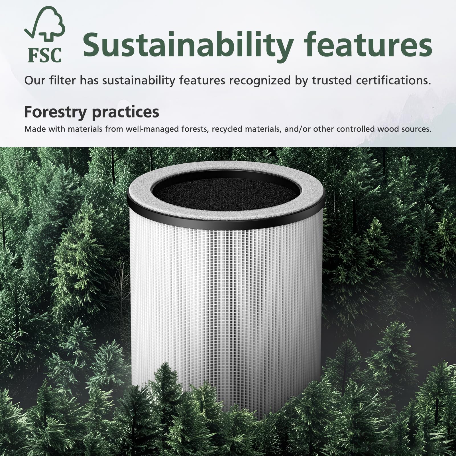 P60 Replacement Filters for YARIKI/TPLMB P60 Air Purifier, for Vhoiu KJ50 Air Purifier, 3 Layer Filtration with Nylon Pre-Filter, HEPA Filter & Carbon Filter, 4 Pack
