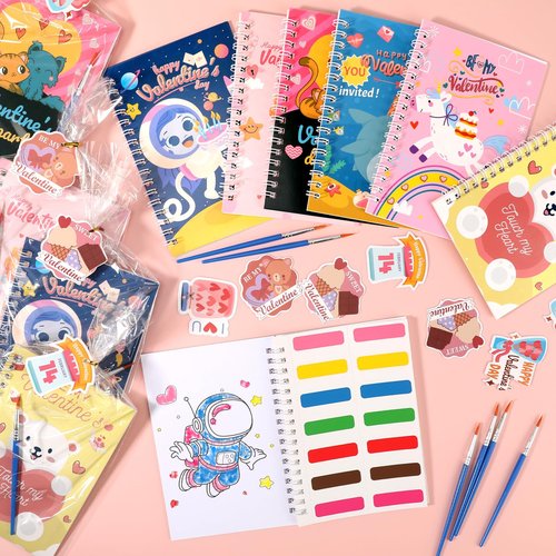 24 Pack Water Coloring Books Valentine's Day Party Favors for Kids, Water Coloring Books Bulk for Kids Valentine's Day Goodie Bag Stuffers, School Teacher Return Gift Exchange Party Classroom Prizes