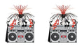 Beistle 2-Pack Boom Box Centerpieces, 80s Era Themed Party Decorations, Decades Music Party Table Decor, Hip Hop Party Accessories for Birthday, 14"