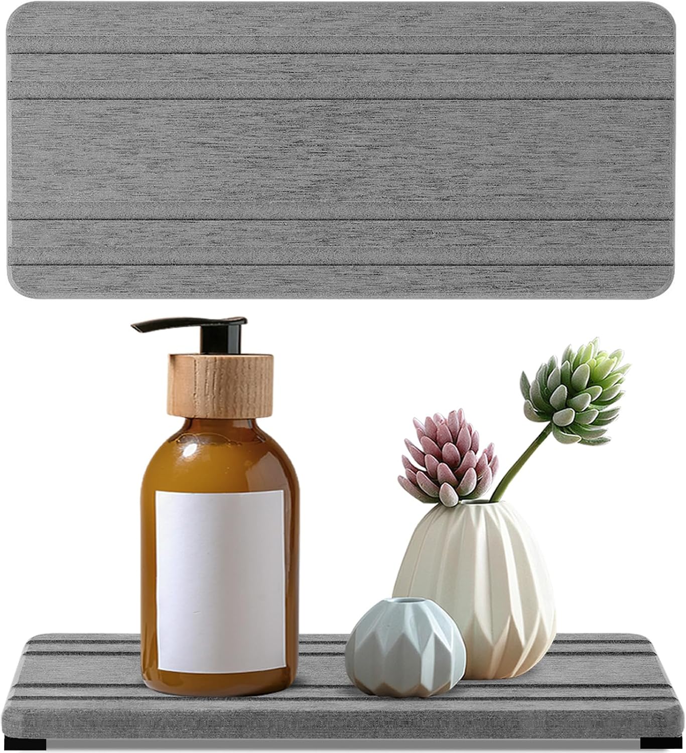 Skiennix Diatomite Stone Sink Tray - Quick Drying Water Absorbing Coasters for Kitchen & Bathroom