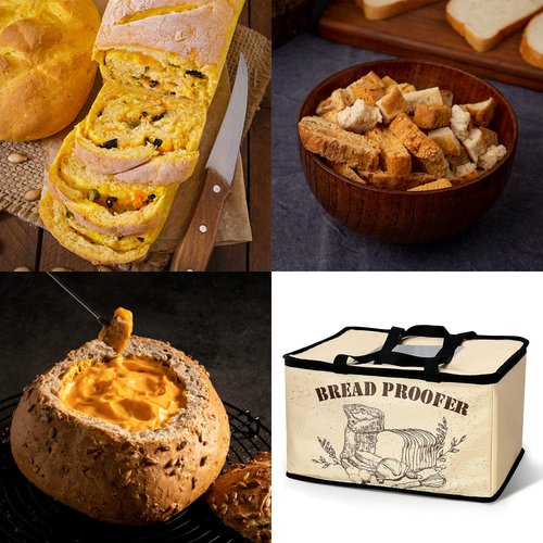 Folding Bread Proofing Box with Temperature Control (50–113℉) & 12H Timer – Compact Dough Proofer with Remote Control, Space-Saving 5-Layer Insulated Fabric, Ideal for Sourdough, Bread, Pizza, Yogurt