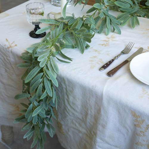 Hypestar Artificial Olive Garland for Table Decor, Faux Leaf Greenery Olive Garlands for Dining Table, Wedding, Party, Home Decoration
