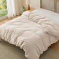 Bedsure Oat Milk Duvet Cover - King Size Extra Soft Prewashed Polyester Bedding | 104x90 Inches with Zipper Closure