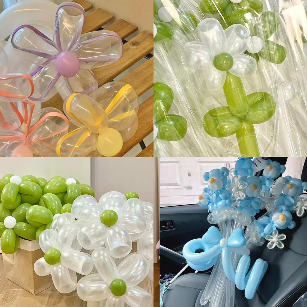 PIGETALE 100Pcs Clear 260 Balloons - Transparent Long Latex Twisting Balloons for Party Decor