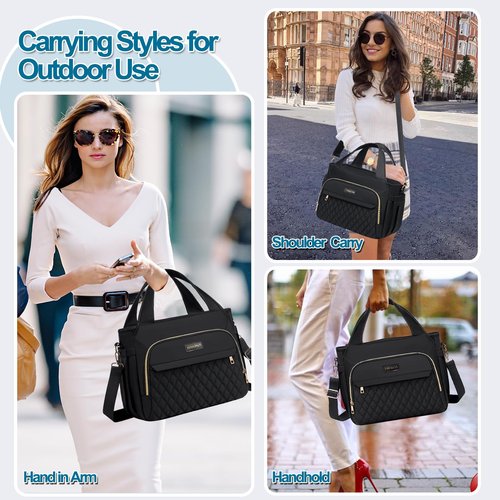 Yunkevivo Lunch Bag Lunch Box Women - Insulated Lunch Tote Bag for Women Men, Leakproof Large Womens Lunch Bags for Work, Lunch Cooler Bag for Adult with Side Pocket for Picnic, Hiking, Beach (Black)