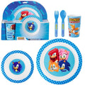 Get Trend Sonic the Hedgehog Dinnerware Sets for Kids, 5 Pc Tableware, Plate, Bowl, Cup, Spoon, Fork, Plates and Bowls Set, Gifts for Kids (Blue Sonic The Hedgehog)