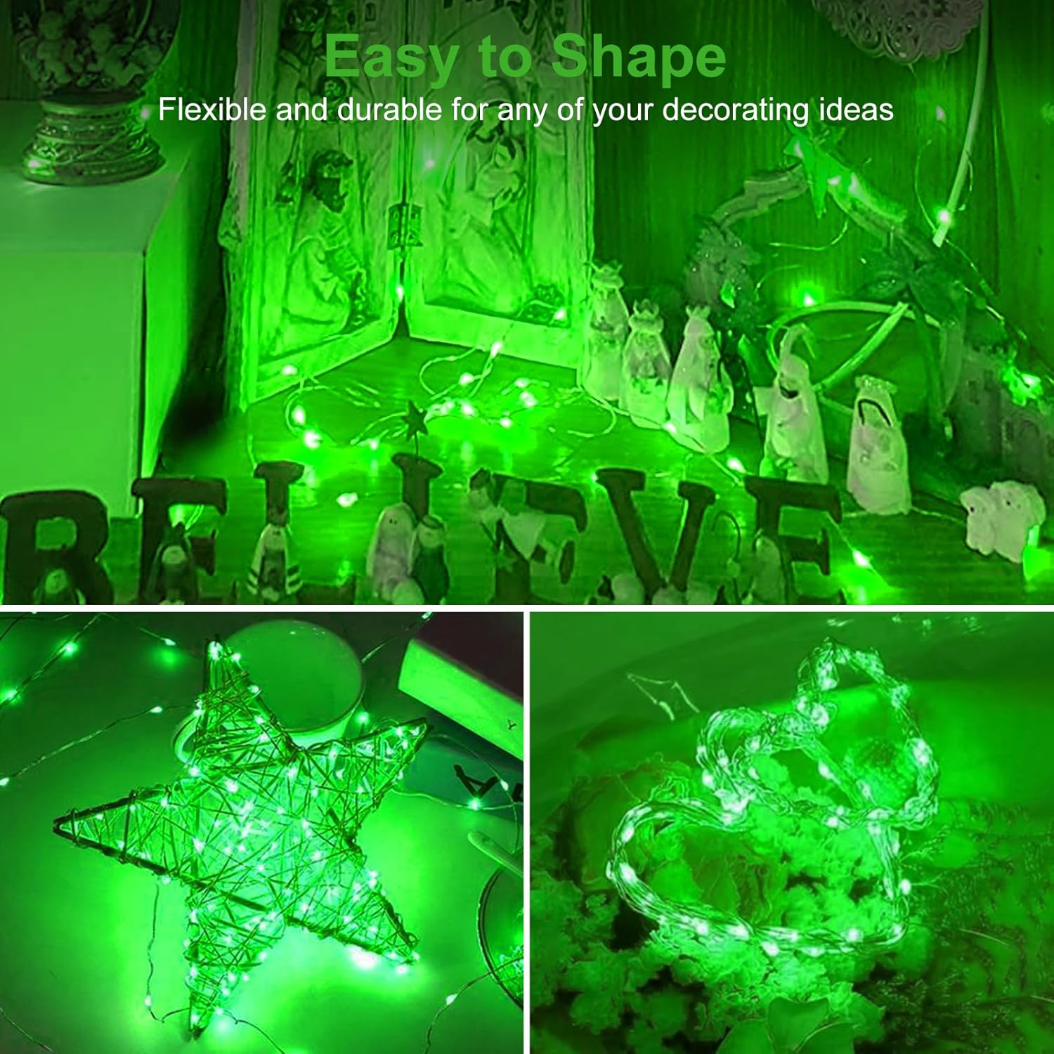 Btfarm 12 Pack Fairy Lights - Battery Operated 20 LED Twinkle String Lights | Waterproof Silver Wire for Weddings & Decor