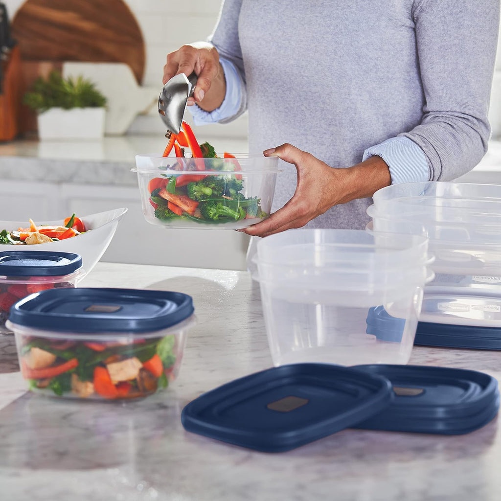 Rubbermaid EasyFindLids Food Storage Containers - Special-Edition Insignia Blue, 42 Pieces