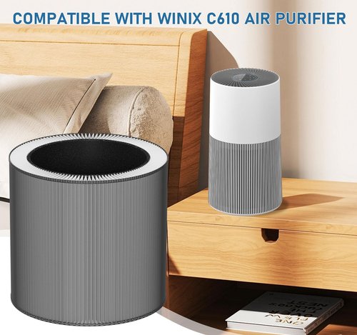 C610 Replacement Filter Z Compatible with Winix C610 Air Cleaner Purifier 1712-0121-00, 3-in-1 True HEPA Filter, 2-Pack