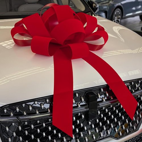 CarBowz Big Red Velvet Car Bow - Giant 30" Non-Scratch Magnet | Weather-Resistant Vinyl Decor