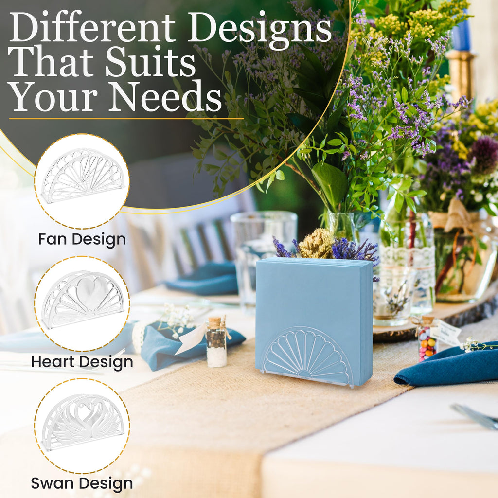 5.75 Inch Clear Plastic Napkin Holder - 24 Pieces (Fan Design)