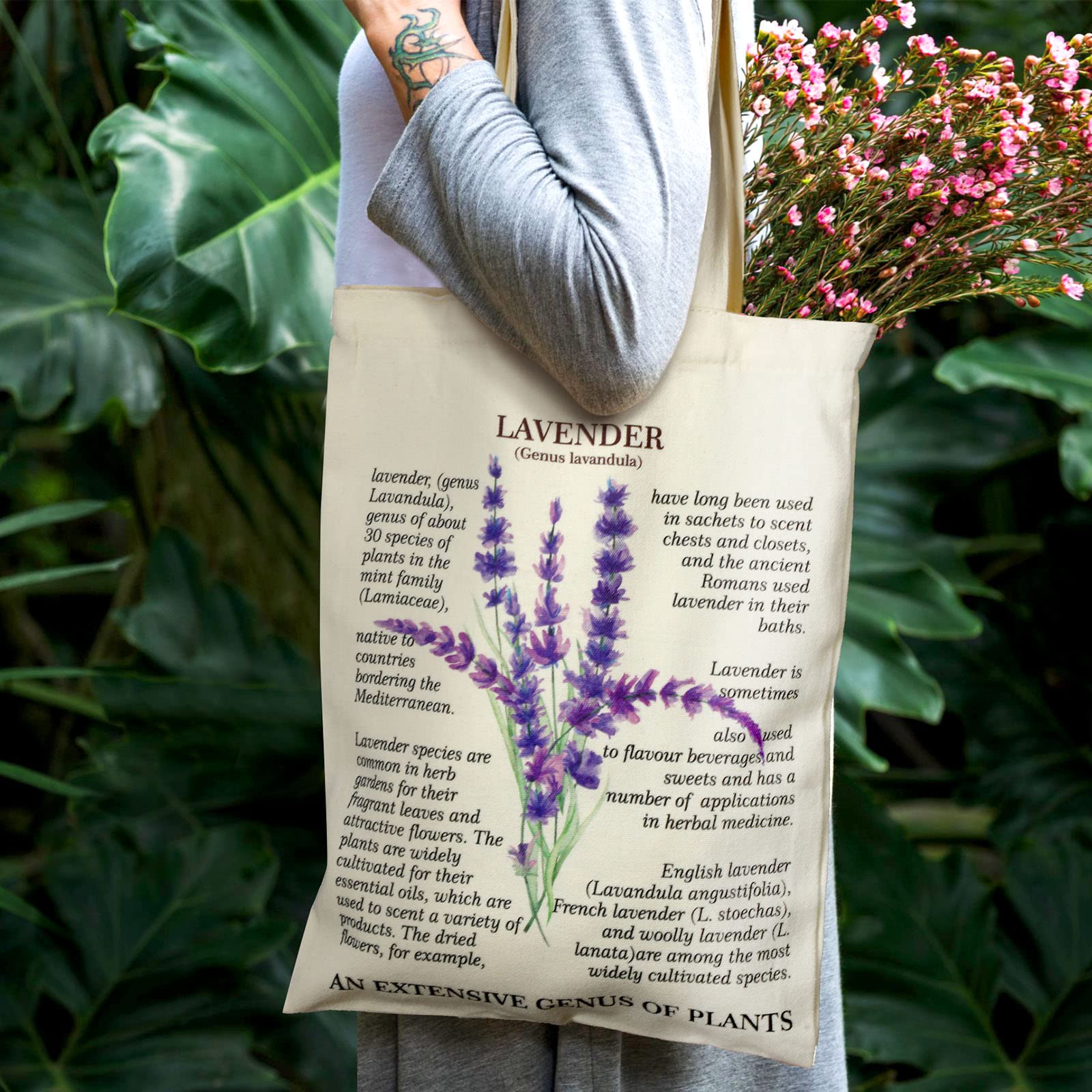 Pinkunn 8 Pcs Floral Tote Bag and Makeup Bag Set Reusable Wildflower Canvas Tote Women Gifts Bags for Graduation Birthday(Colorful)