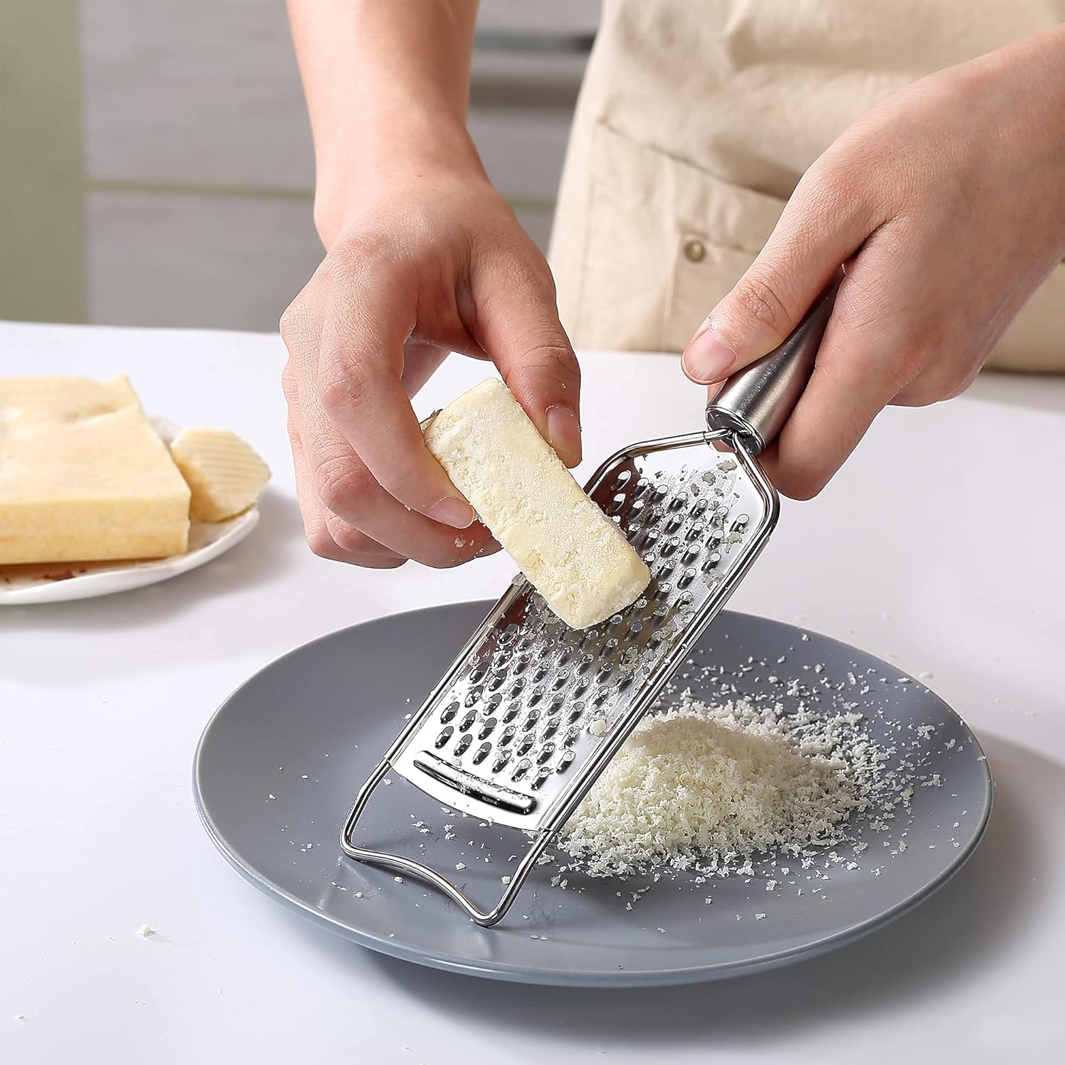 Tongjude Stainless Steel Cheese Grater Set - 5-Piece Kitchen Grater, Peeler, Slicer & Zester with Cleaning Brush