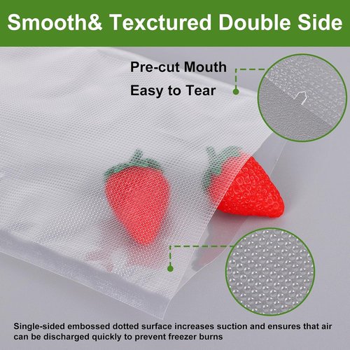 Moretoes Vacuum Sealer Bags - 110pcs BPA-Free Quart Bags 8" x 12" for Food Storage & Meal Prep