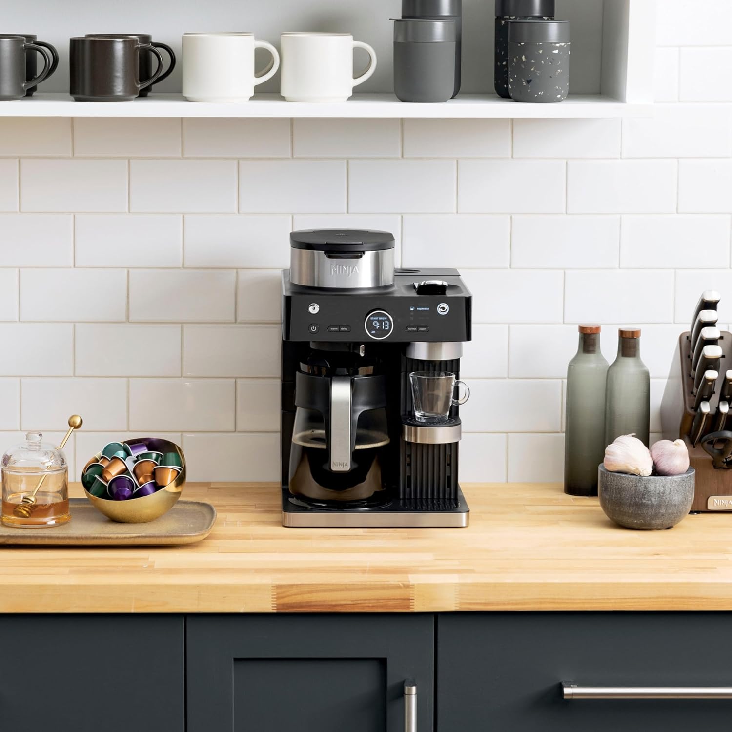 Ninja CFN602 Espresso & Coffee Barista System - Ristretto Function, Single-Serve & 12-Cup Carafe, Built-in Frother