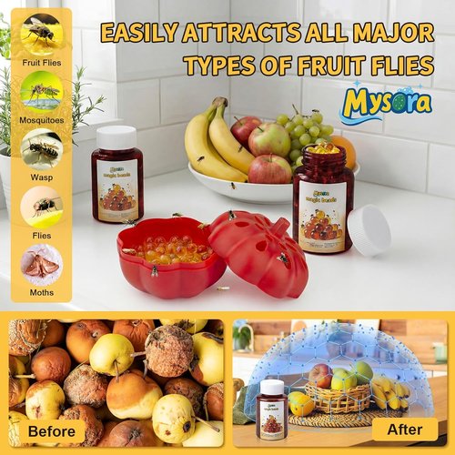 Fruit Fly Trap Refill Beads by [Brand Name] - Non-Toxic 100g Solid Beads for Indoor Use | Effective Kitchen Bait