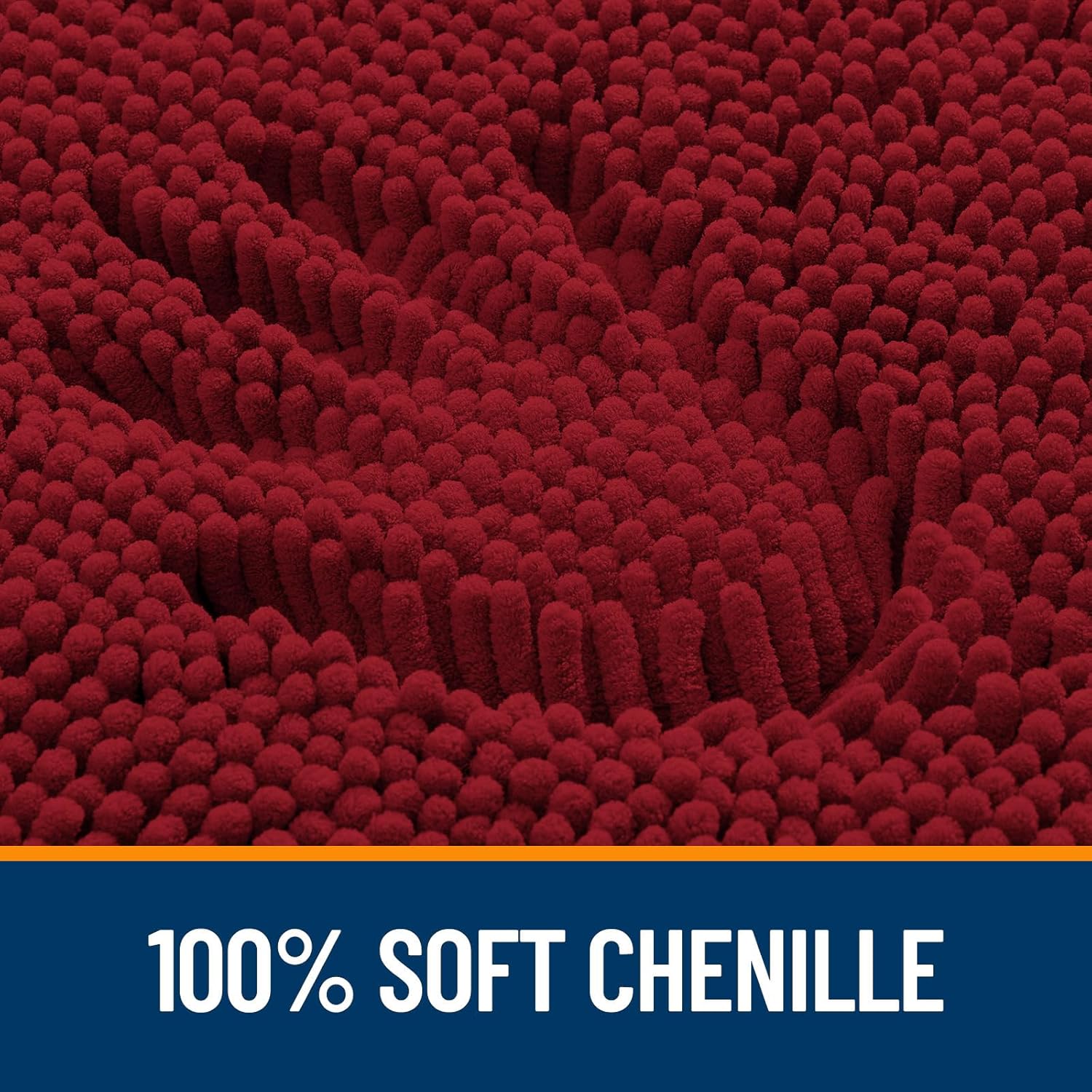 OLANLY Bathroom Rugs - Extra Soft Absorbent Chenille Bath Mats | Quick Dry, Machine Washable, 30x20, Red