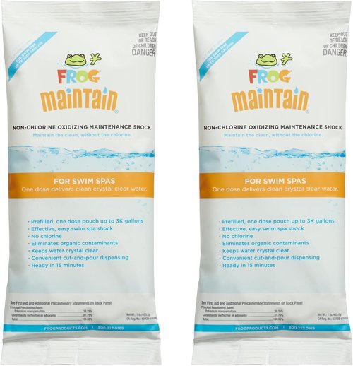 FROG Maintain Non-Chlorine Shock for Swim Spas - Easy Spa Treatment | 2 Pack Single Dose Packets