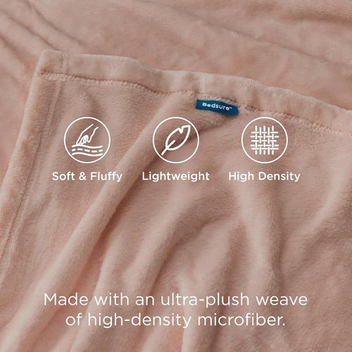 Bedsure GentleSoft Fleece Blanket - Cozy Lightweight Plush Twin Size Dusty Pink, 60x80 Inches