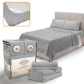 Abeero Home Twin Sheets Set - Luxury Hotel Bed Sheets - Soft Cooling Sheet with Elastic Corner Straps - Deep Pocket Microfiber Bedsheet - Bedding Sheet & Pillowcases -3 PC (Twin Size, Light Gray)