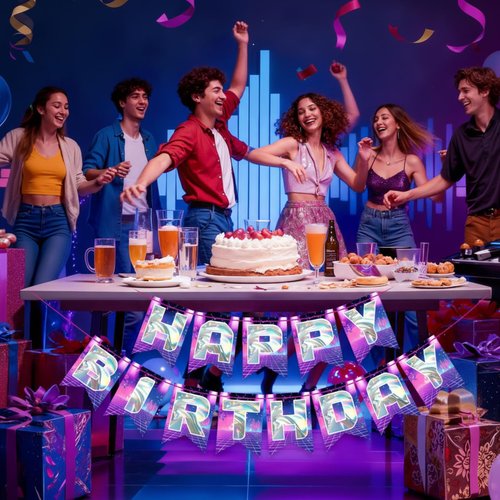 Hahafelt Kpop Theme Birthday Decorations, Happy Birthday Banner Anime Themes Korean Kpop Theme Party Supplies for Fan Meeting, Party (Stage)