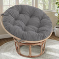 idee-home Papasan Chair Cushion, Circle Papasan Chair Cushion with Corduroy Cover (Without Chair) for Bowl Chair, 48 X 48 Inch, Light Grey