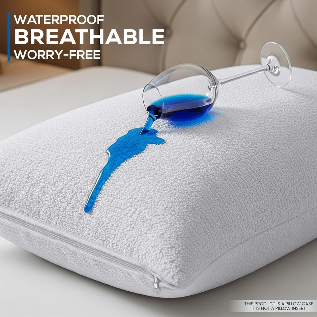 Utopia Bedding Waterproof Pillow Protectors - Set of 4 Queen Size, Zipper Closure, Bed Bug & Dust Mite Proof