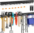 Housolution Heavy Duty Garage Wall Organizer - 64-Inch Tool Storage System with 12 Adjustable Hooks