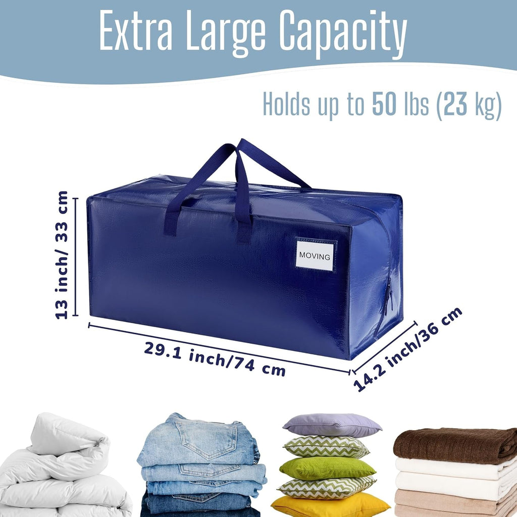 VENO Heavy Duty Moving Bags - 8 Pack with Backpack Straps & Zippers | Extra Large Packing Solution for College Dorms