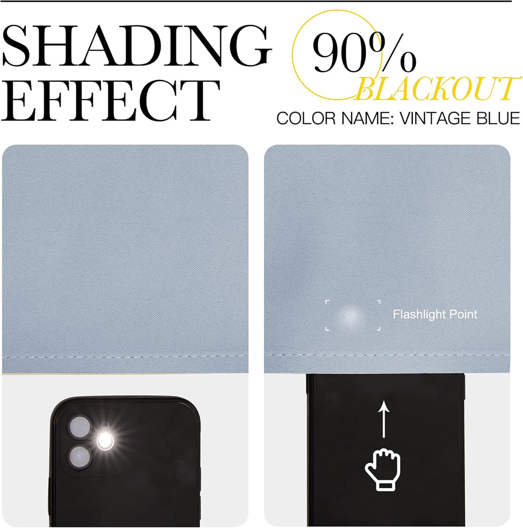 NICETOWN Vintage Blue Blackout Curtains - Thermal Insulated Drapes for Small Windows | 45" Length, 29" Wide, 2 Panels