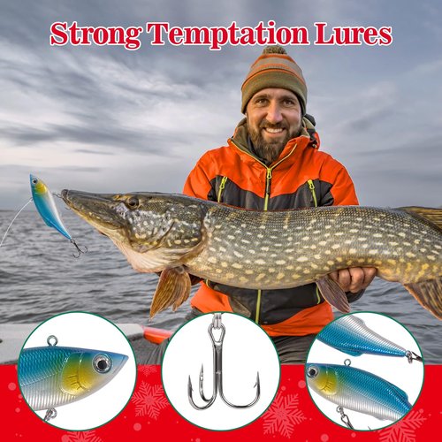 Aimeotoo 2025 Fishing Advent Calendar for Adult Men & Teen Boys - Exciting 24 Days Countdown with VIB Fishing Lures Set - Ideal Xmas Surprise Gift for Fishing Enthusiasts