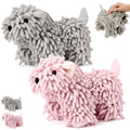 Tegeme 2 Pcs Chenille Dog Hand Towel Fuzzy Dog Towel Absorbent Microfiber Soft for Bathroom Kitchen Washstand (Grey Pink)