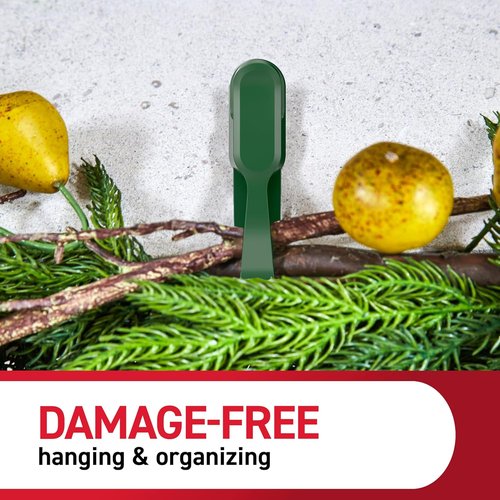 Command Garland Holder - Damage-Free Fireplace Mantle Display for Garlands & Wreaths | 6 Pack, Green