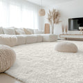 OLANLY Large Area Rugs - Soft Fluffy Shaggy Carpet for Living Room & Bedroom | Machine Washable Ivory